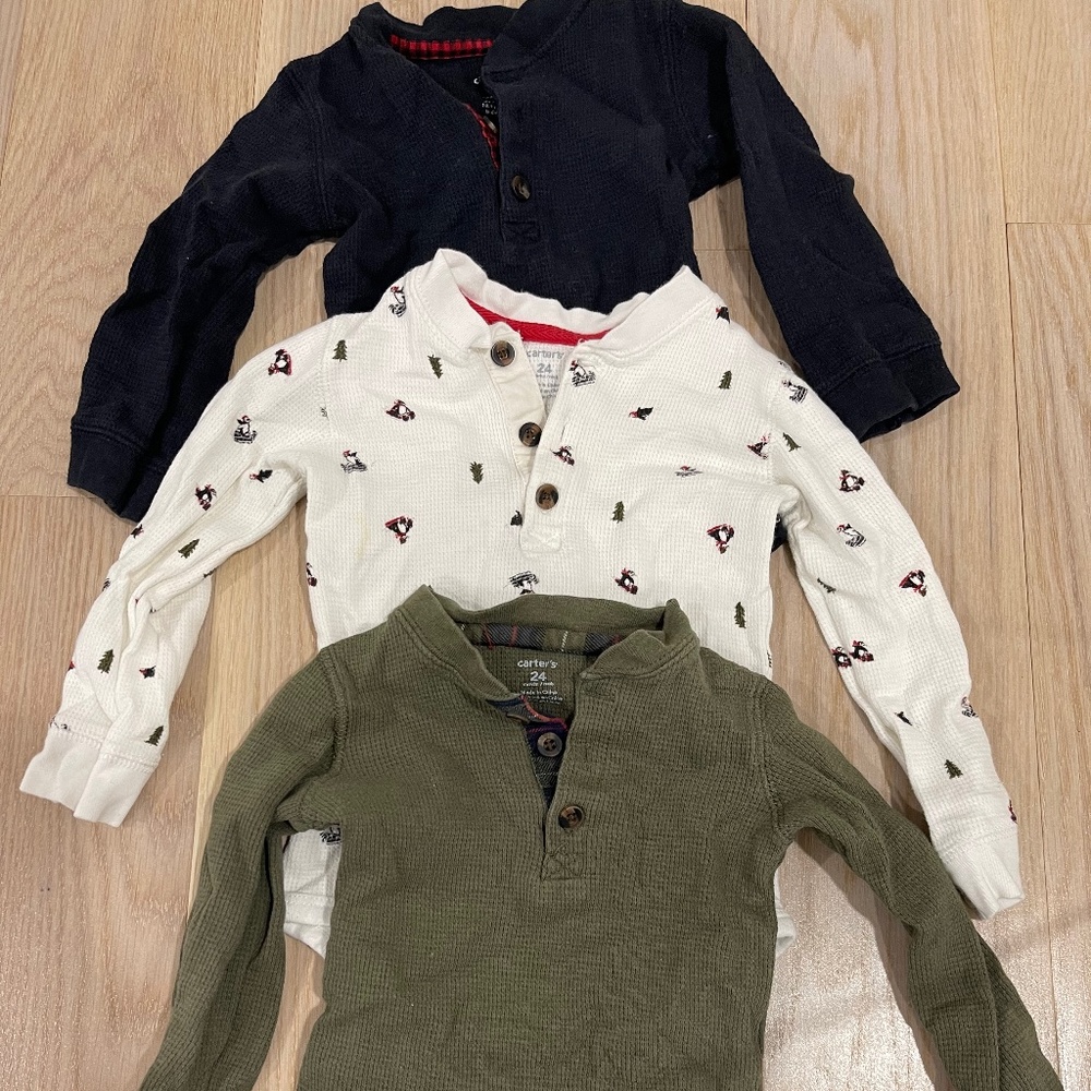 Carter’s long sleeve bodysuits - size 24 months